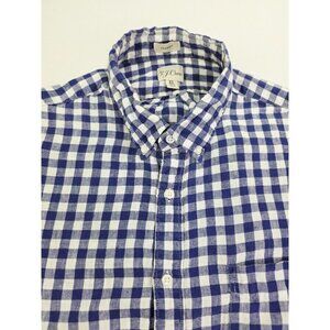 J. Crew Classic Baird Mcnutt Irish Linen Size XL Mens Blue White Check Shirt